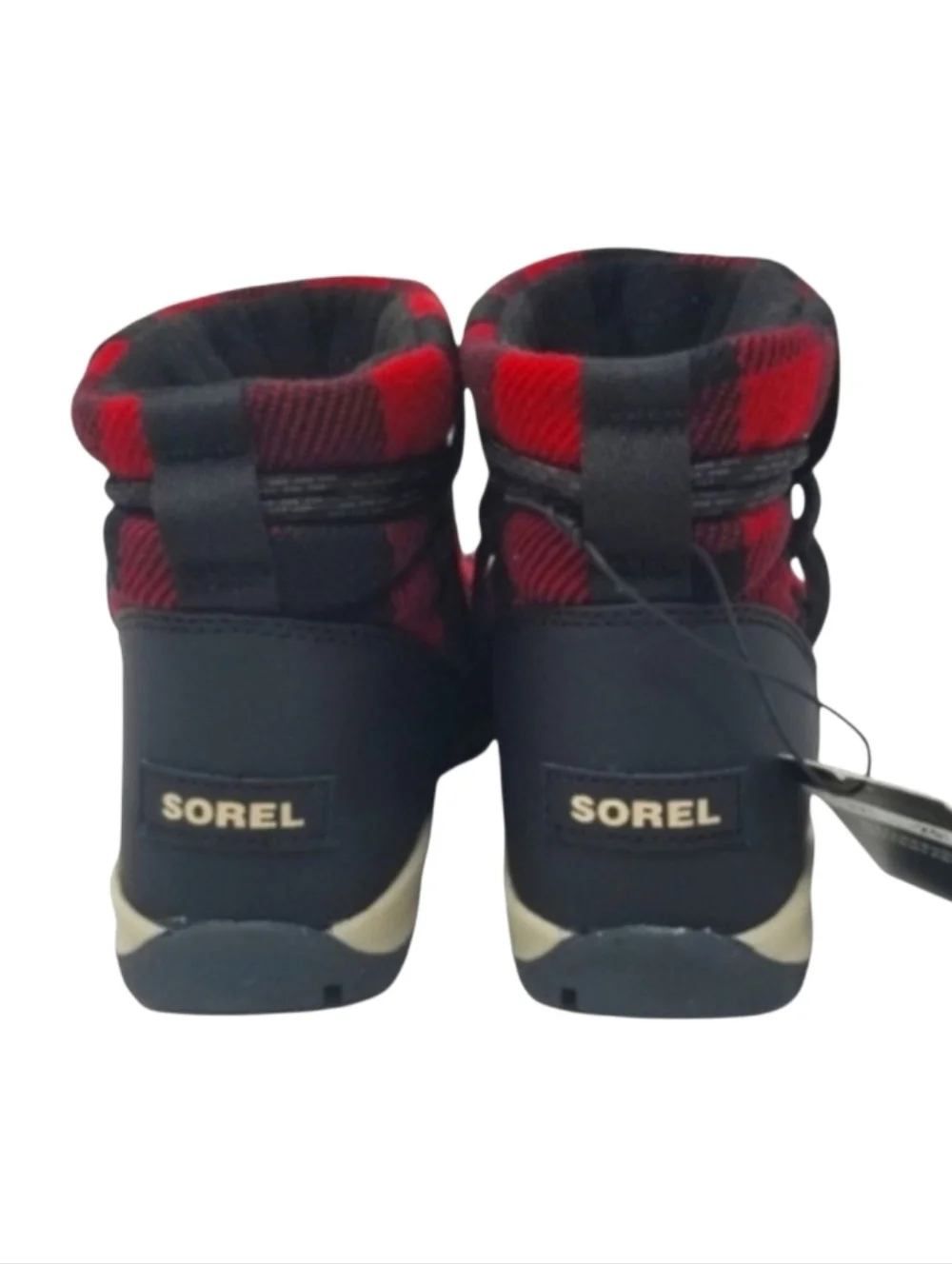 Sorel Whitney Short Dahlia Red Plaid Boot Size 7